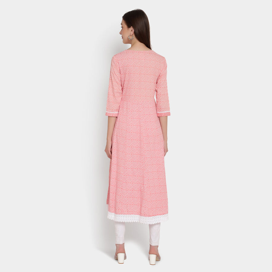 Embroidered 3/4Th Sleeves Kurta, Light Pink, large image number null