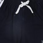 Boys' Blue Cotton Blend Regular Fit Bermuda Shorts, Navy Blue, small