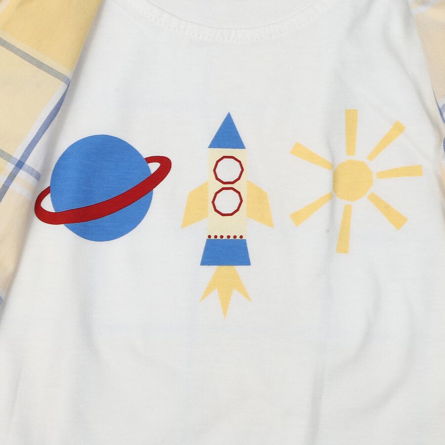 Infants Yellow Cotton Short Sleeves Collared Regular Fit Shirt, पीला, large