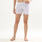 Girls' Bright White Floral Printed Shorts, हल्का नीला, small image number null