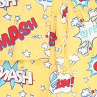 Boys Bright Yellow Cotton Round Neck Printed Night Suit, पीला, small image number null