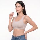 Women's Light Grey Scoop Neck Sports Bra, Light Grey, small