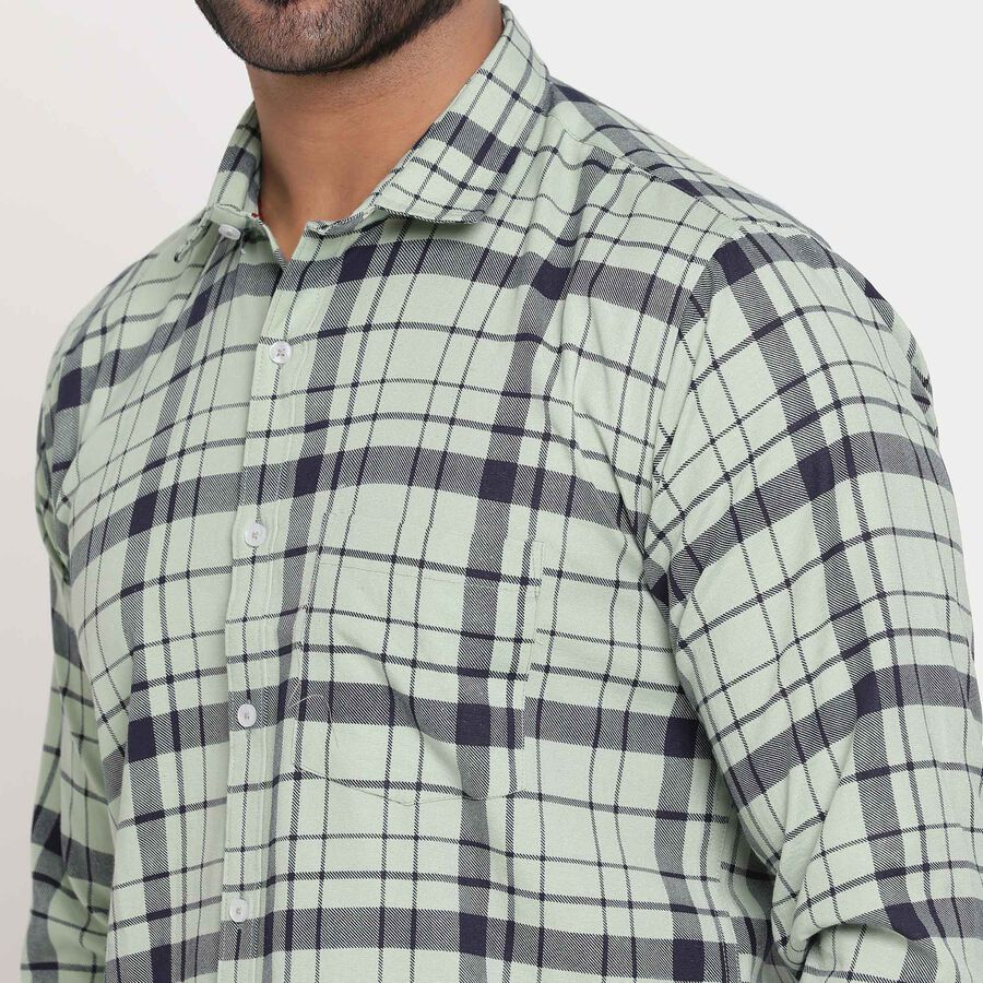 Checks Casual Shirt, Light Green, large image number null