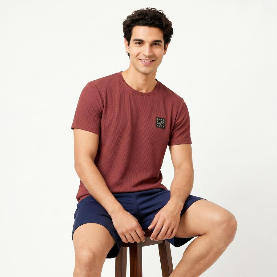 Men's Light Pink Round Neck Regular Drifit T-Shirt, हल्का गुलाबी, large