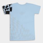 Boys' Light Blue Placement Printed Half Sleeves T-Shirt, Light Blue, small