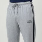 Men's Mid Grey Regular Fit Track Pants, Melange Mid Grey, small