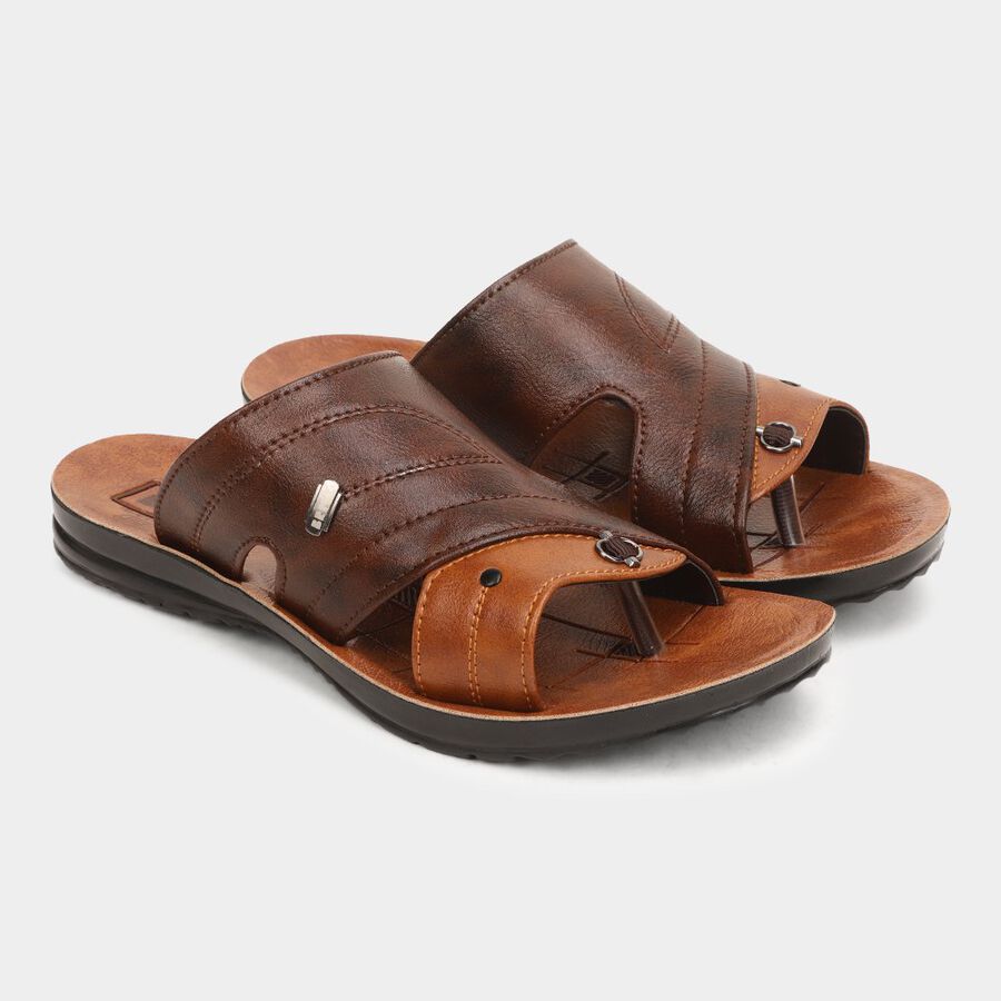 Mens Floater Sandals, भूरा, large image number null