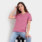 Printed Round Neck T-Shirt, Purple, small image number null