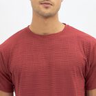 Men's Deep Wine Red Crew Neck Athleisure T-Shirt, Wine, small