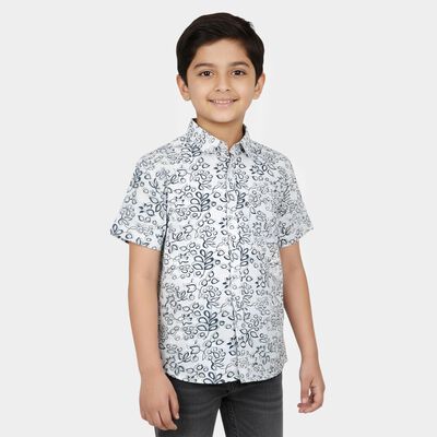 Boys Light Blue Cotton Classic Casual Shirt
