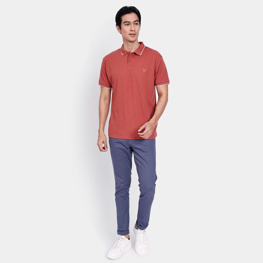 Men's Collared Half Sleeves T-Shirt, Rust, large image number null