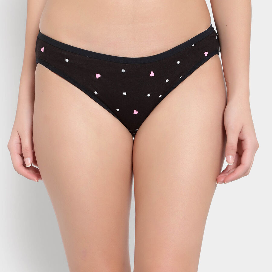 Cotton Printed Panty, Black, large image number null