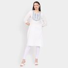 Ladies' 100% Cotton Kurta, ऑफ व्हाइट, small image number null