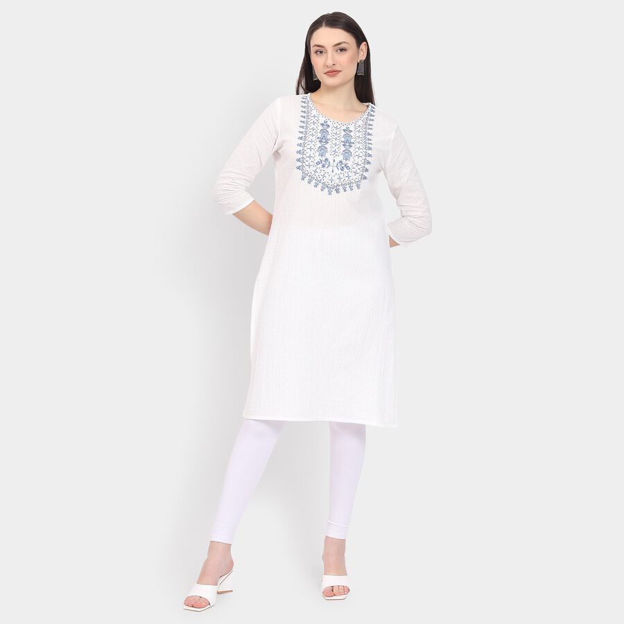 Ladies' 100% Cotton Kurta, ऑफ व्हाइट, large image number null