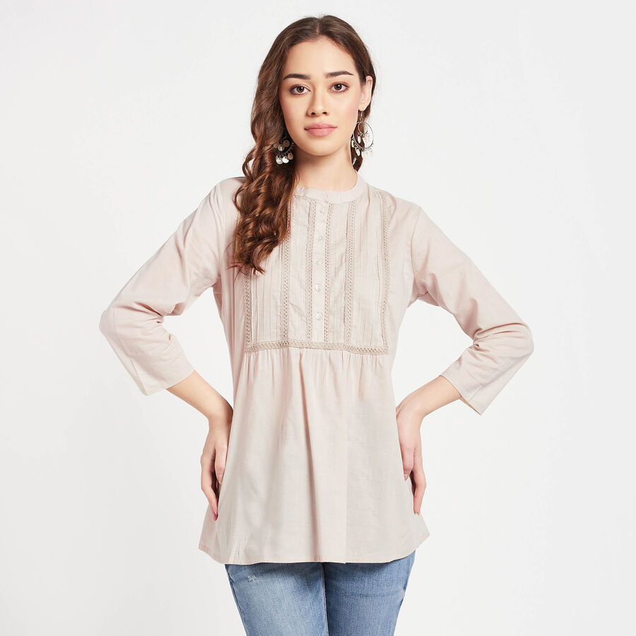 Cotton Solid Kurti, गहरा पीला, large image number null