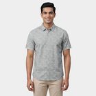 Men's Light Green Cotton Half Sleeve Mandarin Collar Casual Shirt, Light Green, small