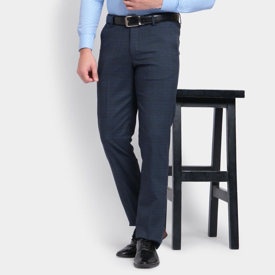 Men's Slim Fit Formal Trousers, नेवी ब्लू, large image number null