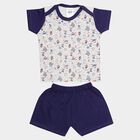 Infants Cotton Printed Baba Suit, Navy Blue, small image number null