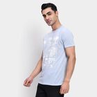 Men's Round Neck Half Sleeves T-Shirt, Silver, small