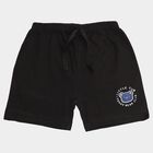Infants' Black Regular Fit Printed Half Pant, काला, small