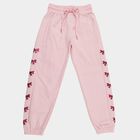 Girls' Soft Pink Glitter Bow Elastic Waist Winter Pyjama, हल्का गुलाबी, small image number null