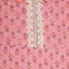 Girls' Soft Pink Floral Lace-Trimmed Kurta and Pants Fusion Set, Light Pink, small image number null
