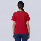 Women's Fuchsia Cotton Round Neck Casual T-Shirt, रानी (फ्यूशिया), small