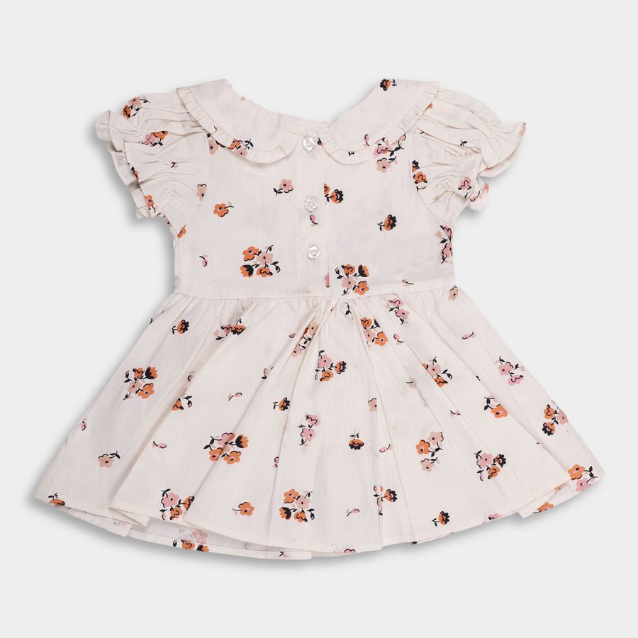 Infant Girls' 100% Cotton Frock , सफ़ेद, large image number null