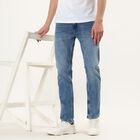 Men's Blue Slim Fit Washed Jeans, Light Blue, small