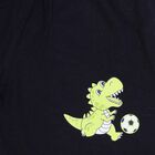 Boys' White Cotton Round Neck Dinosaur Printed Baba Suit, White, small image number null