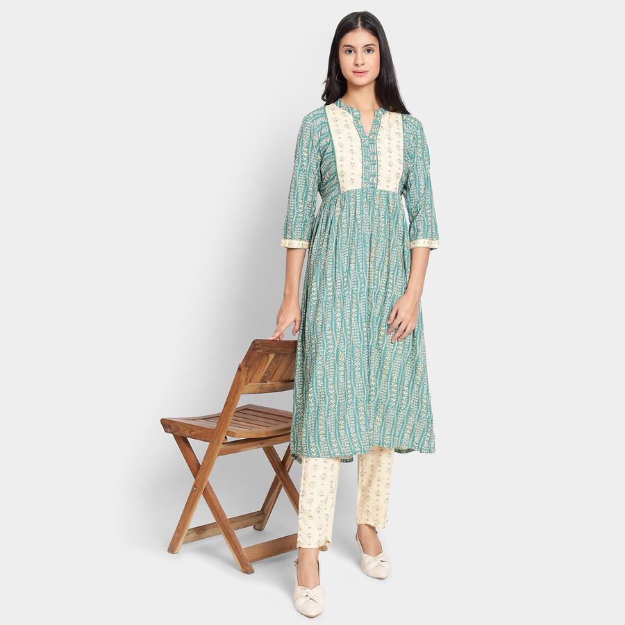 Ladies' Kurta Pyjama Set, टील ब्लू, large image number null