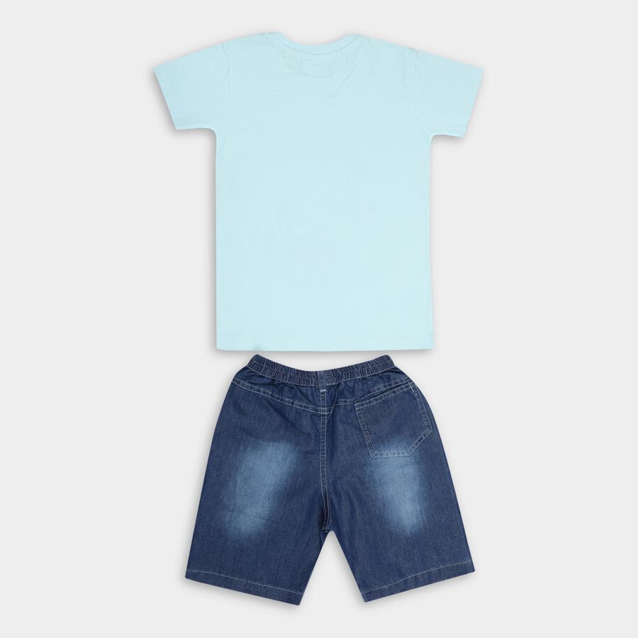 Boys' 100% Cotton Woven Baba Suit, एक्वा, large image number null
