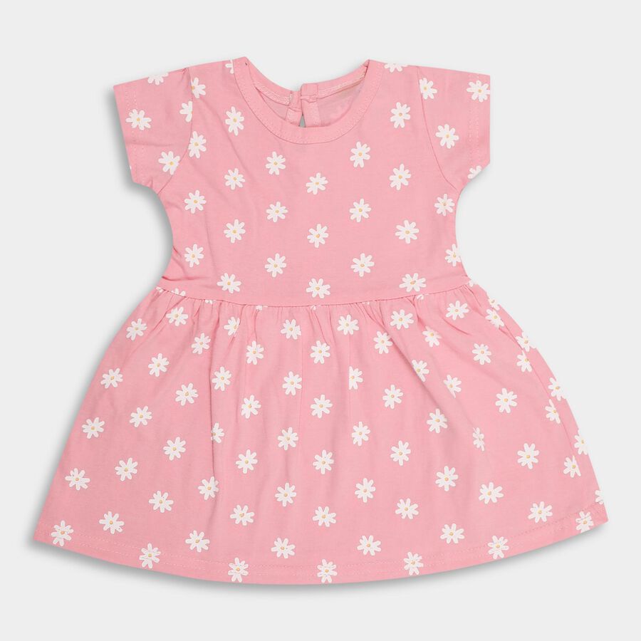 Infant Girls' 100% Cotton Frock , Light Pink, large image number null