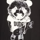 Boys Jet Black Crew Neck Graphic Sweatshirt, Black, small image number null
