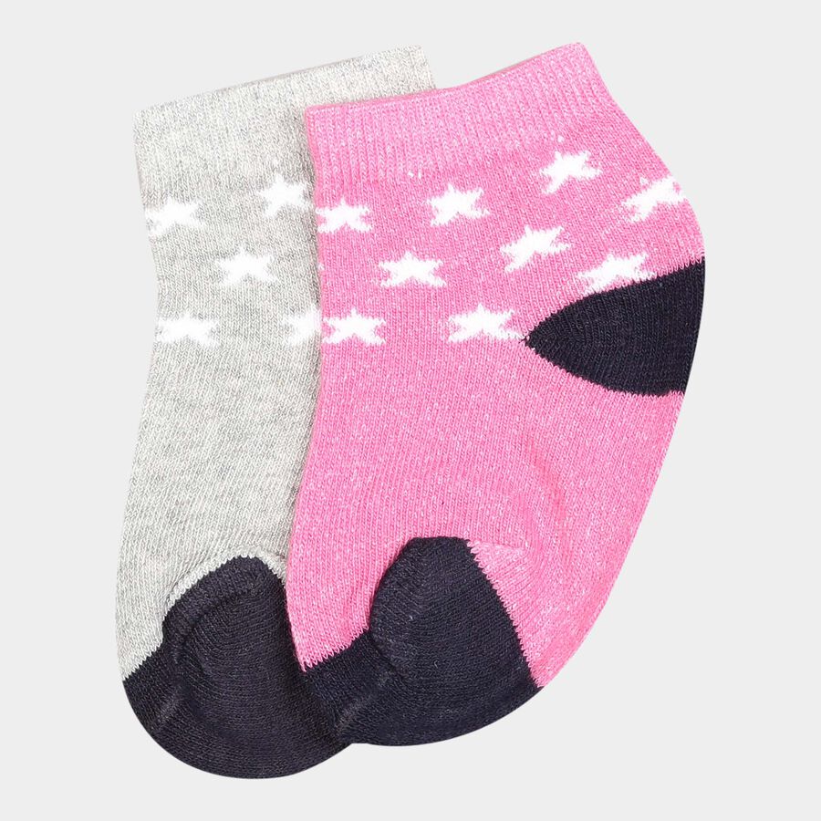 Girls Ankle Length Socks, Pink, large image number null