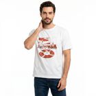 Men's White Cotton Round Neck Regular T-Shirt, सफ़ेद, small