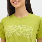 Women's Bright Lime Green Round Neck Casual T-Shirt, निऑन ग्रीन, small image number null