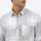Men's Light Grey Cotton Classic Collar Casual Shirt, Light Grey, small image number null