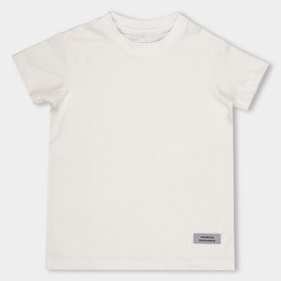 Boys Rich Eggshell White Crew Neck Casual T-Shirt