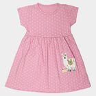 Girls' Lilac Polka Dot Printed Fit and Flare Frock, लाइलेक, small