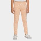 Girls Pink Regular Fit Star Printed Pyjama, Pink, small