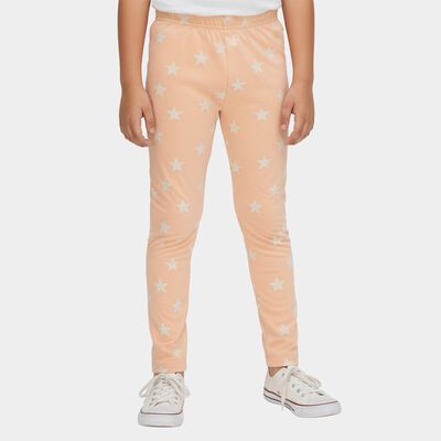 Girls Pink Regular Fit Star Printed Pyjama