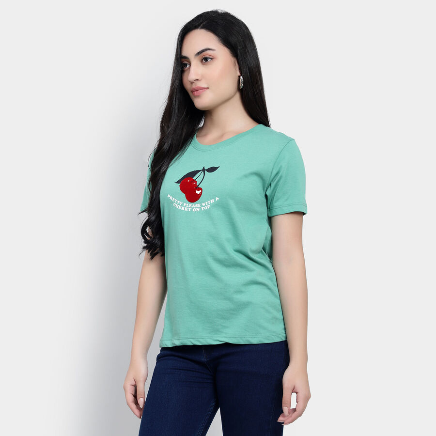 Round Neck T-Shirt, Light Green, large image number null