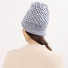 Women's Light Lavender Knitted Beanie Cap, Dark Grey, small image number null