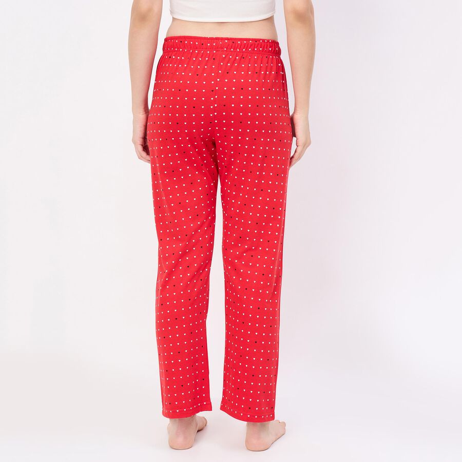 Women's Light Grey Relaxed Fit Cotton Blend Pyjama, लाल, large