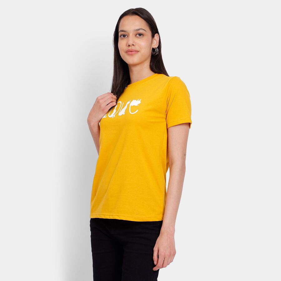 Ladies' Round Neck T-Shirt, Mustard, large image number null