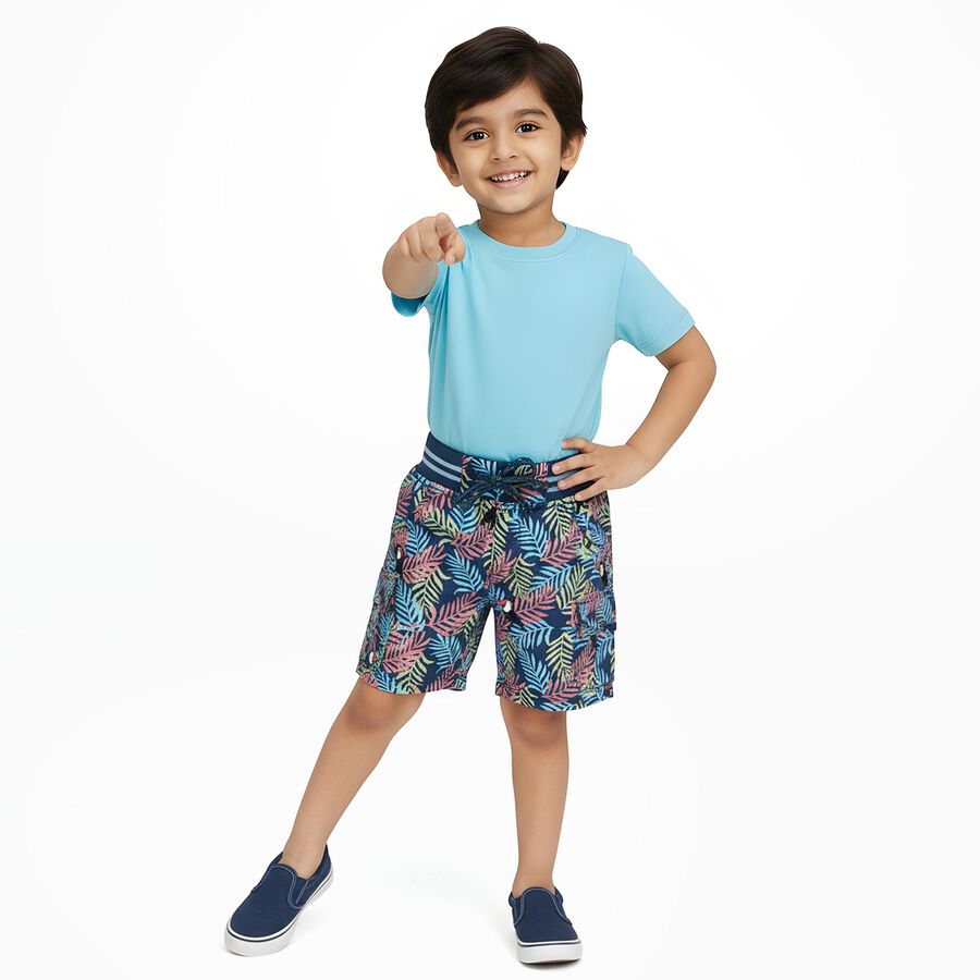Boys' 100% Cotton Bermuda, Navy Blue, large image number null