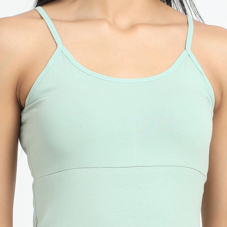 Ladies' Mint Green Cotton Scoop Neck Basic Slip, Light Green, large