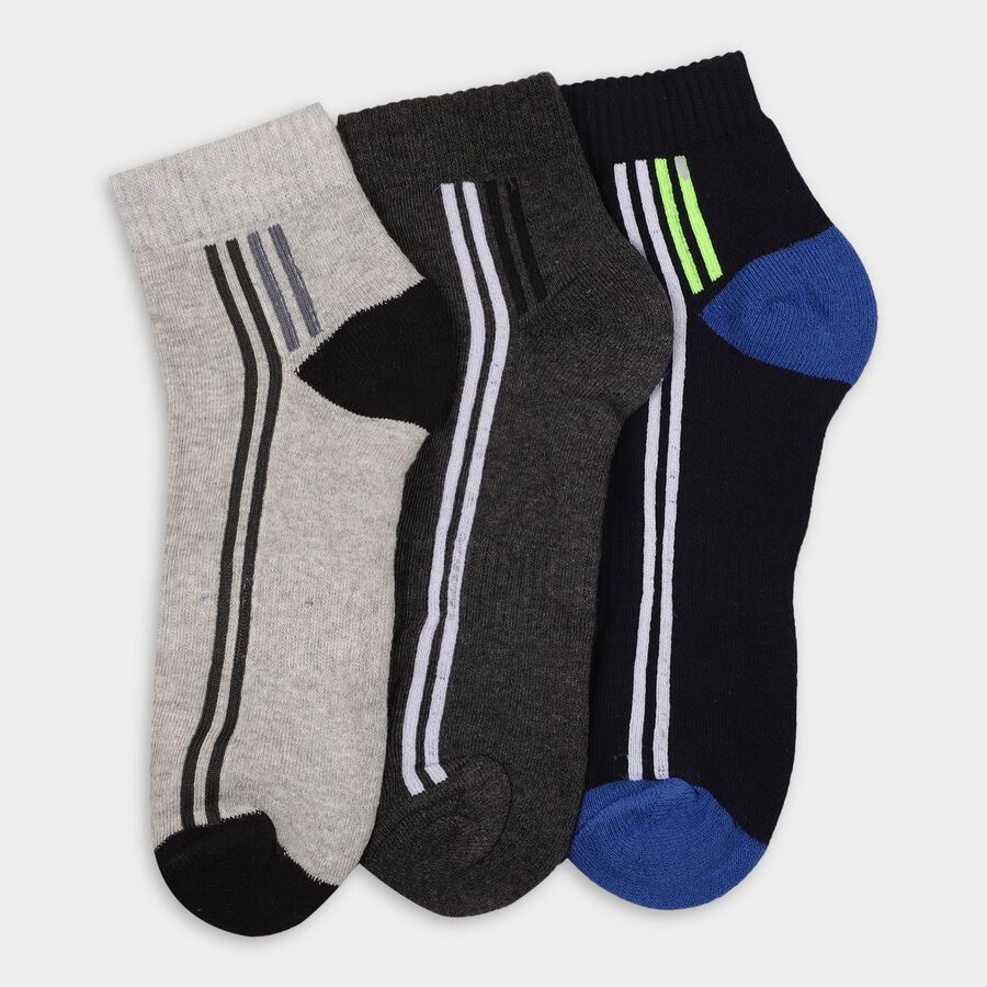 Men's Socks (Pack of 3), Melange Light Grey, large