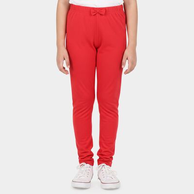 Girls Fuchsia Slim Fit Bow Detail Legging